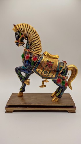 Großes cloisonne pferd mit - cloisonne,