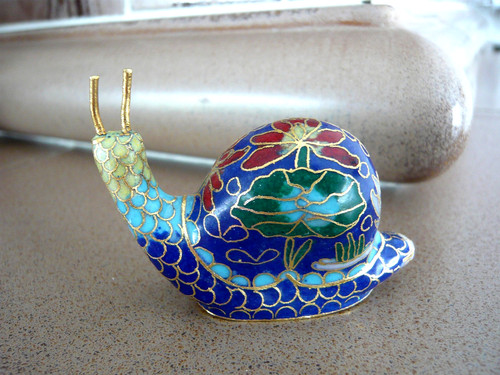 Cloisonne schnecke figur - cloisonne,