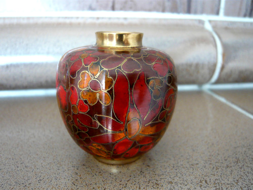 Cloisonne vase messing - cloisonne, metall