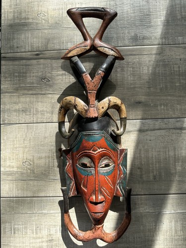Afrikanische maske holz bemalt - maske,